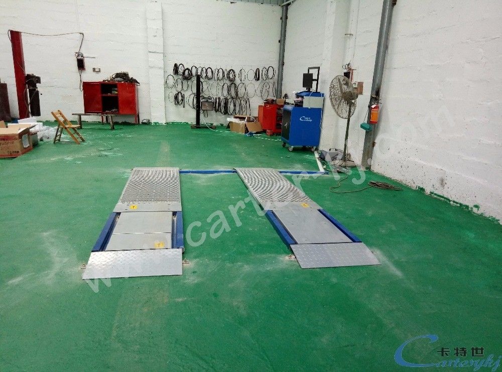 220V Voltaj Araçlar için Ultra Düz Plaka Test Çizgisi Fren Testleri Yük Testleri Yan kayma