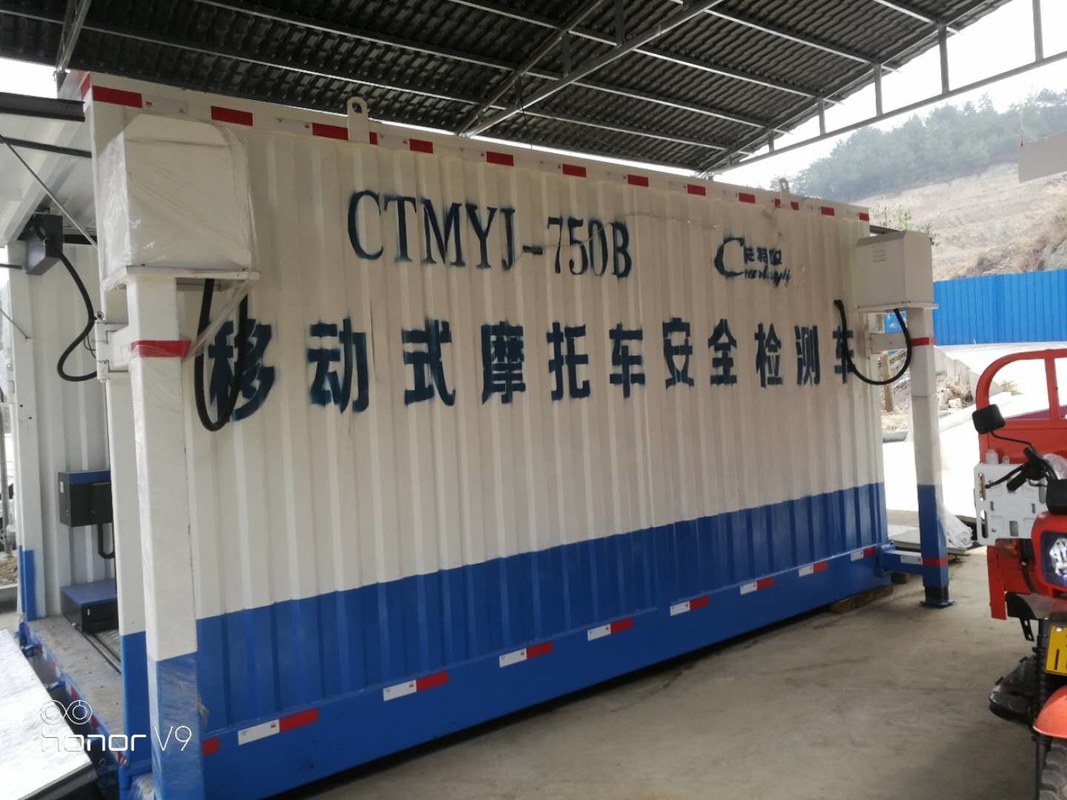 Çalışma Konumu Mobil Araç Güvenliği Test Hatı 700kg Yük CTMYJ-750B Motosiklet için Mobil Test İstasyonu