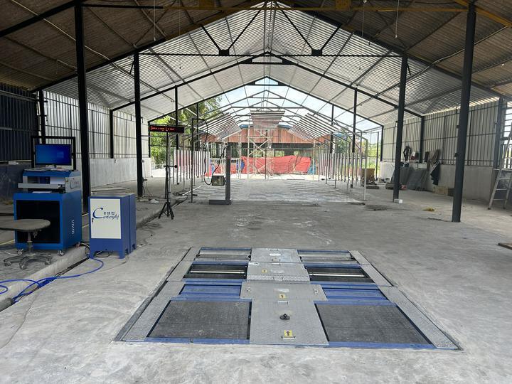 5000 kg maksimum aks yükü, çift plaka yan kayma ve araç test hattı için endüstriyel kontrol bilgisayarı ile 5'te 1 rulo fren testi