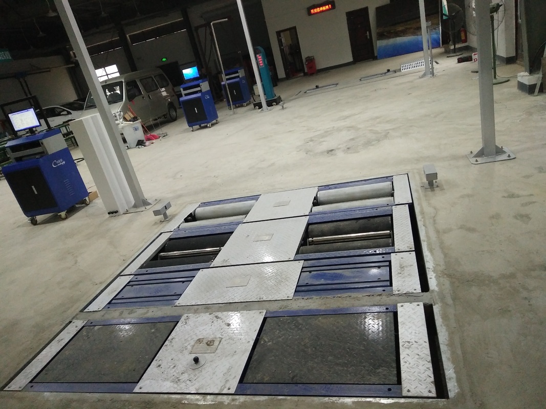 5000 kg maksimum aks yükü, çift plaka yan kayma ve araç test hattı için endüstriyel kontrol bilgisayarı ile 5'te 1 rulo fren testi