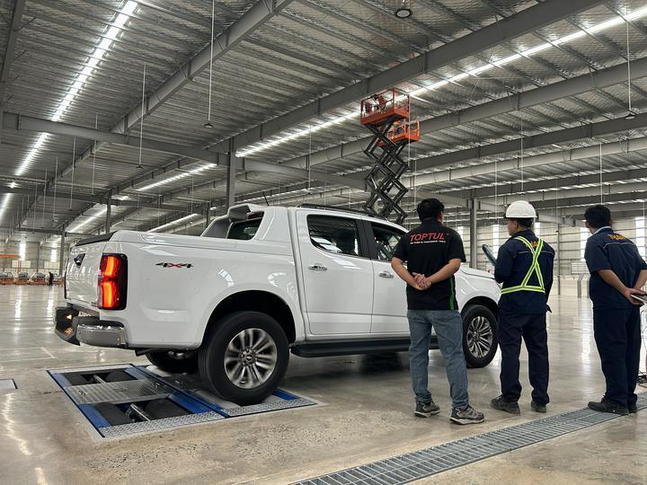 Cartesy marka CTGT-3-3C Roller Trinity Araç Test Hattı Rulo Fren Test Cihazı Dingil Yüklü Tek Plakalı hafif araçlar için yan kayma test cihazı