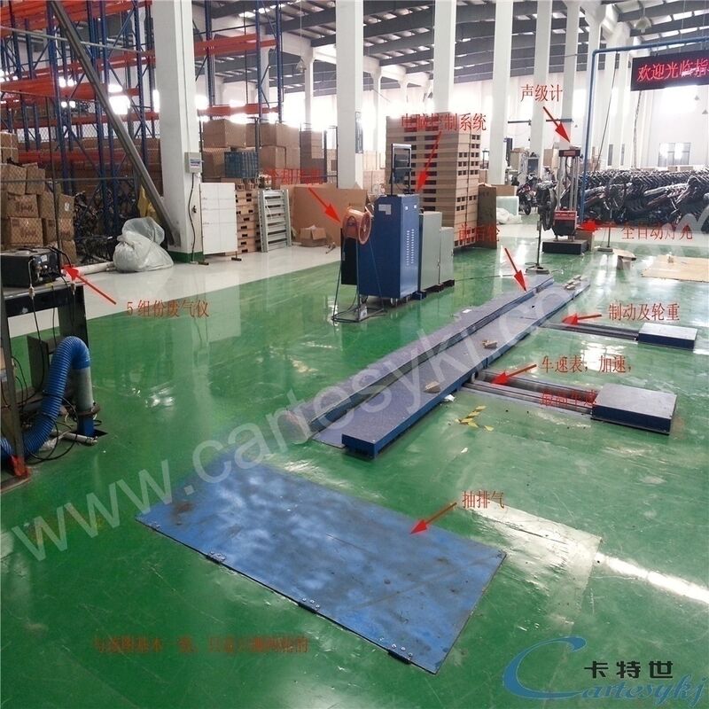 Fren hızı ve yükünün doğru test edilmesi için 10kW Motor Gücü Motosiklet Test hattı